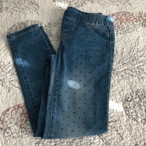 Like new Cat & Jack heart print jeggings.